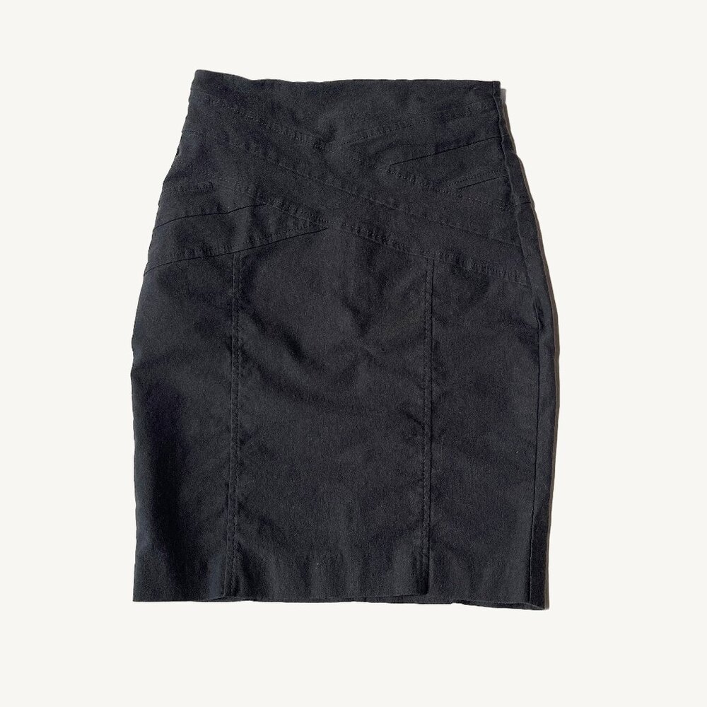 Dynamite Black Pencil Skirt Crisscross Detail Size 1
